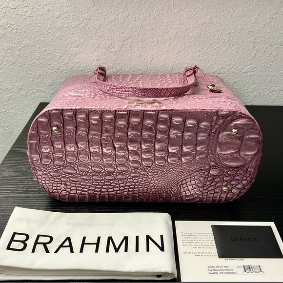 Brahmin Ezra Tote in MULBERRY POTION MELBOURNE W/Leather Eye Medallions NWT - Picture 6 of 9